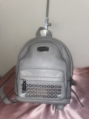Authentic Michael Kors Purse #085NC Jet Set Item XS Studded Backpack in gray