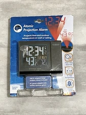 Projection Alarm Clock with Temperature / Atomic 5 in. Color Projection Clock