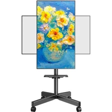 Rolling TV Stand Mobile TV Cart for 23-60 inch TVs, 90°Portrait to Landscape,...