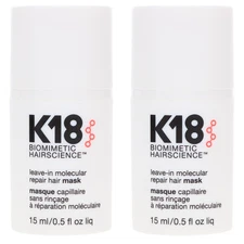 K18 LEAVE-IN MOLECULAR REPAIR HAIR MASK 0.5 OZ 2 PACK