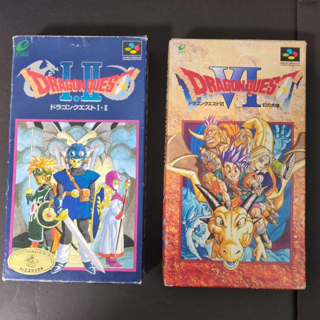 Super Famicom Dragon Quest I&II III V VI 4-Game Set Used Authentic