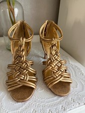 Tory Burch Shoes, Woman's Size 7, Gold Sandel, High Heel, Dressy or Casual