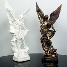 Archangel St. Michael Slaying Demon Statue Resin Figurine Sculpture Home Decors