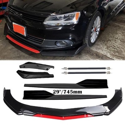 Front Bumper Lip Splitter Spoiler Gloss Black Red For Volkswagen EOS Body Kits