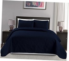 Mk Collection Over Size Diamond Bedspread Bed King/California King Navy Blue