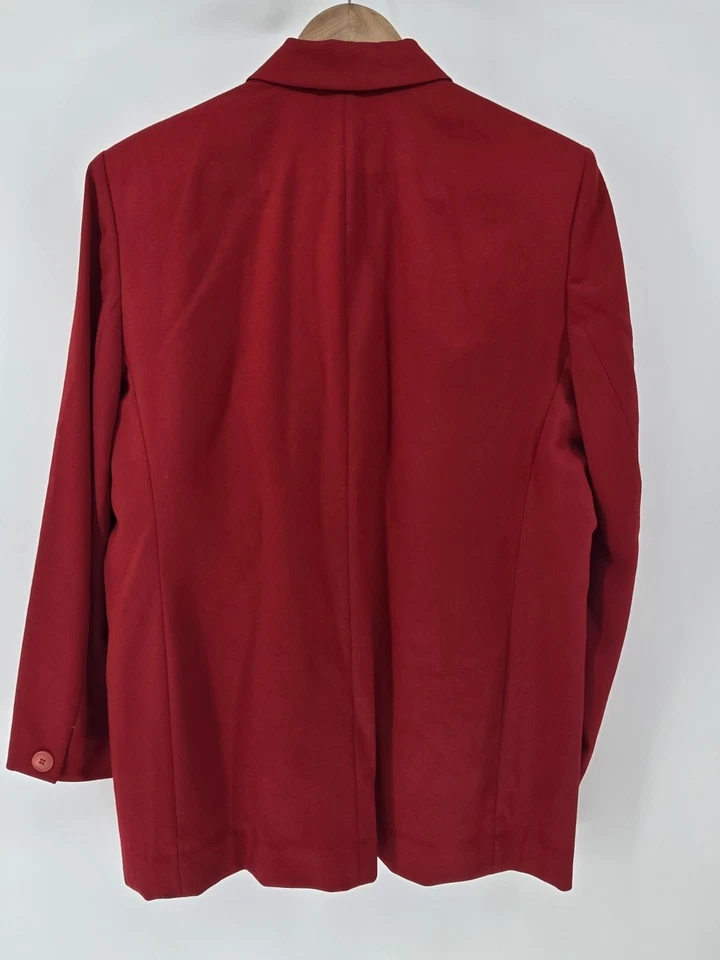 Blazer Pendleton Clásico Mujer Talla 12 Rojo 100% Lana Virgen Abrigo Chaqueta Foto 4 de 4