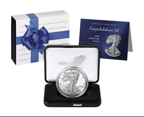 (3) 2026 Congratulations Set American Eagle (P) 1oz Silver Proof Coin - Sealed