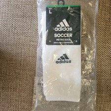 Adidas Metro Over the Calf Soccer Socks 1 Pair White Improved Fit Arch Support L