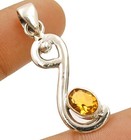 Natural Golden Citrine 925 Solid Sterling Silver Pendant Jewelry 