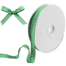 Green Gingham Ribbon, 3/8 x 50 Yards Green and White Checkered Buffalo Plaid ...
