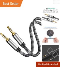 3.5mm Nylon Braided Aux Cable 6Ft Stereo Audio Cord Male to Male for Phone Ca...