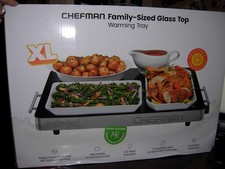 Chefman XL Family-Sized Glass Top Warming Tra...