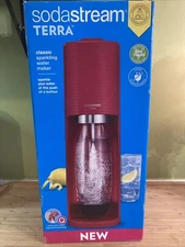 NEW SodaStream Terra Sparkling Water Maker RED CO2 Carbonating Bottle Bubly Drop