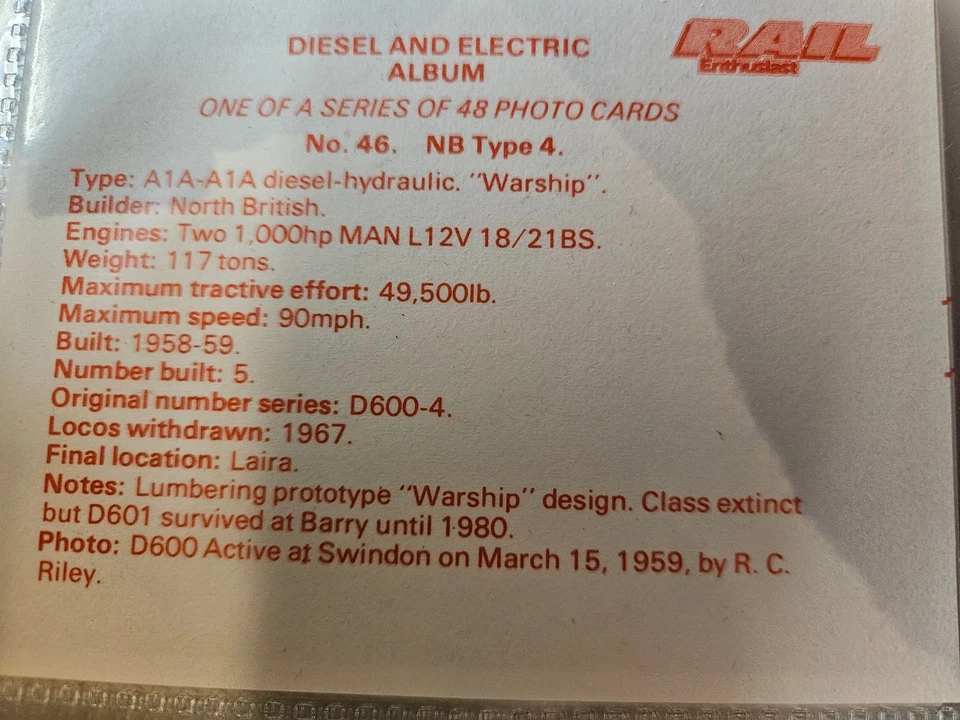 Rail enthusiast, diesels, set of 48 cards, 1985 - Image 4 of 4