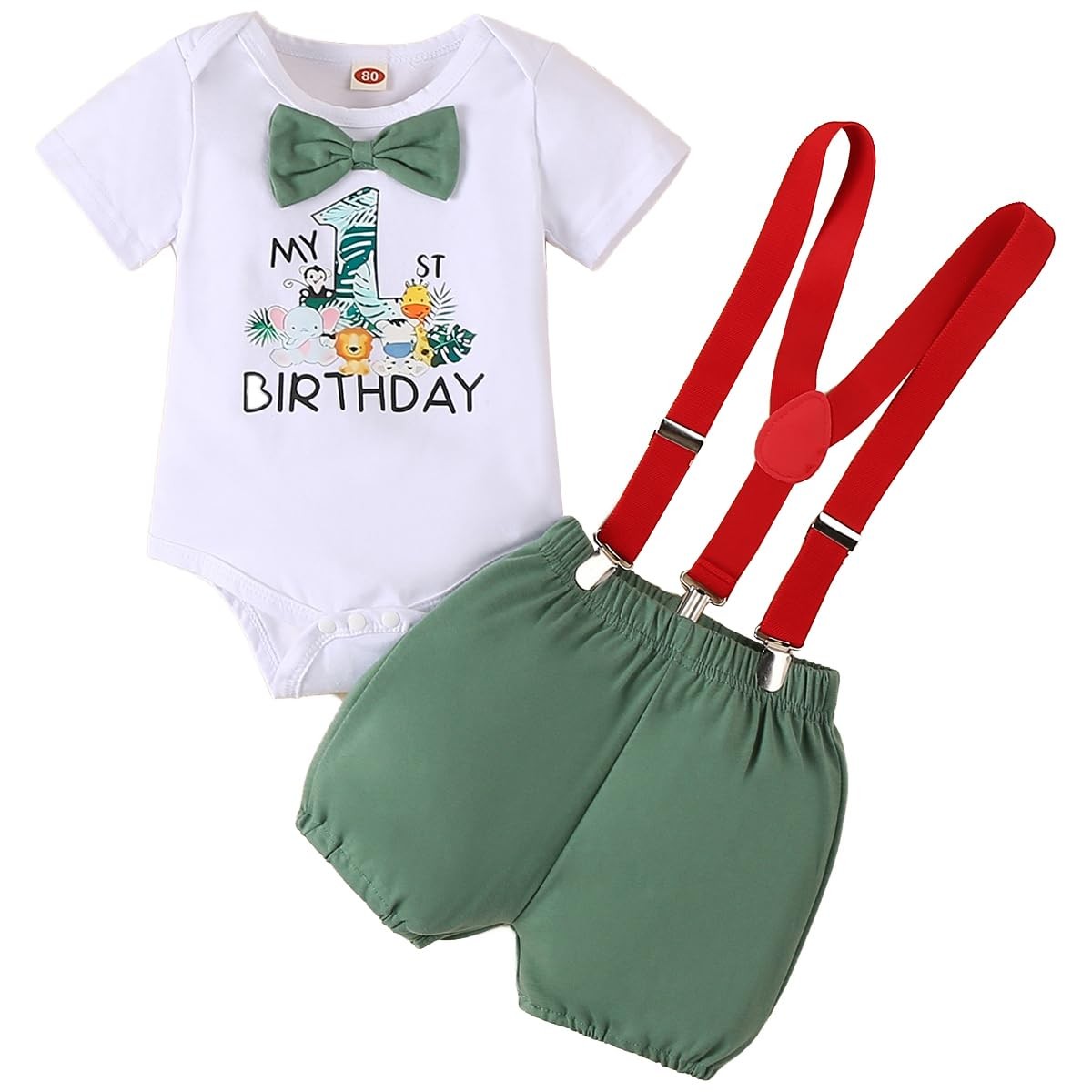 Barboteuse Gentleman Vêtements Bébé Garçon 1st Anniversaire Premium en Coton Peigné