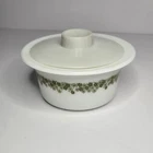 VTG Pyrex Spring Blossom Round Margarine Butter Tub Dish #75 W/ Lid Crazy Daisy