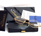 NEW OVAL LIFE by TIFFANY LUNETTES T561 C.4 GLASSES 23K GOLD PLATED EYEGLASSES