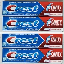 SET OF 4 Crest Fluoride Cavity Protection Regular Paste Toothpaste 2.4oz