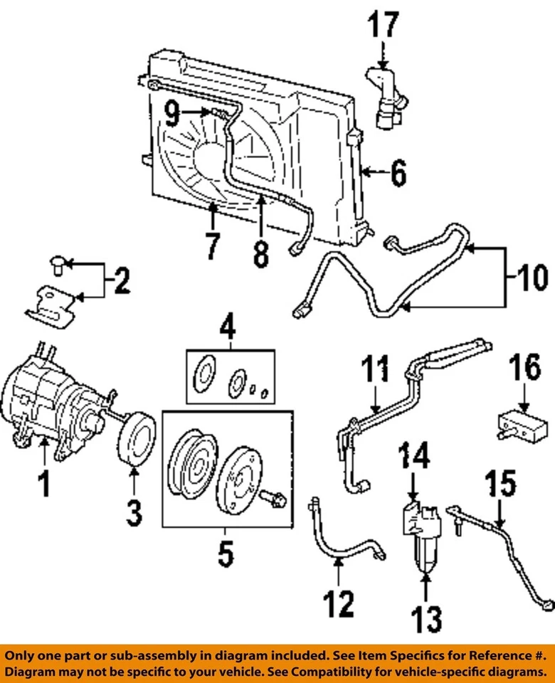Used A/C Compressor fits: 2009 Dodge Durango 4.7 Grade A Foto 3 de 4