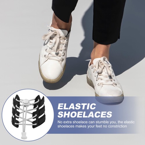 6 paia lacci per scarpe stringate lacci per scarpe pigre elastici per scarpe - Foto 3 di 12