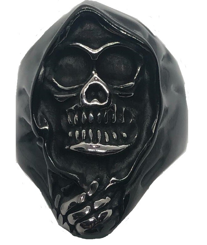 double_layered_runes_stainless  COPY - Reaper skull ring    (G) main image 2