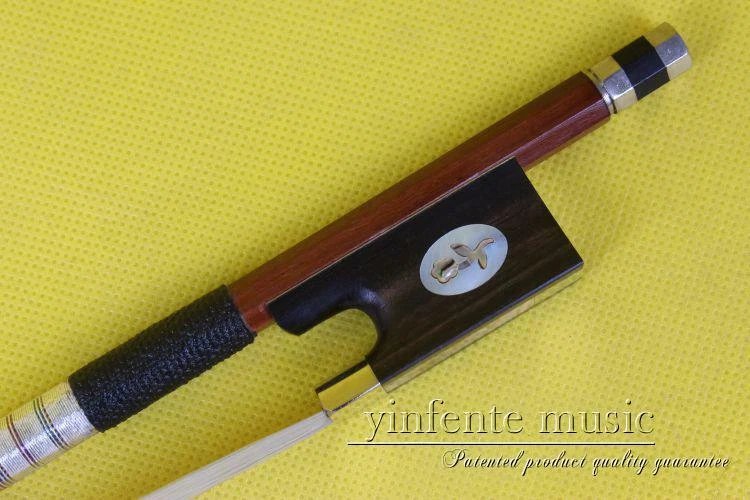 New 4/4 Violin Bow Brazilwood Violin Bows Ebony Frog Balance Natural Bow Hair - Image 2 of 4