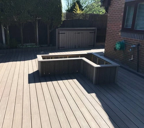 WPC Massiv Terrassendielen Premium Dielen 3m-5m, 5 Farben Komplettbausatz 6-90m² - Bild 10 von 43