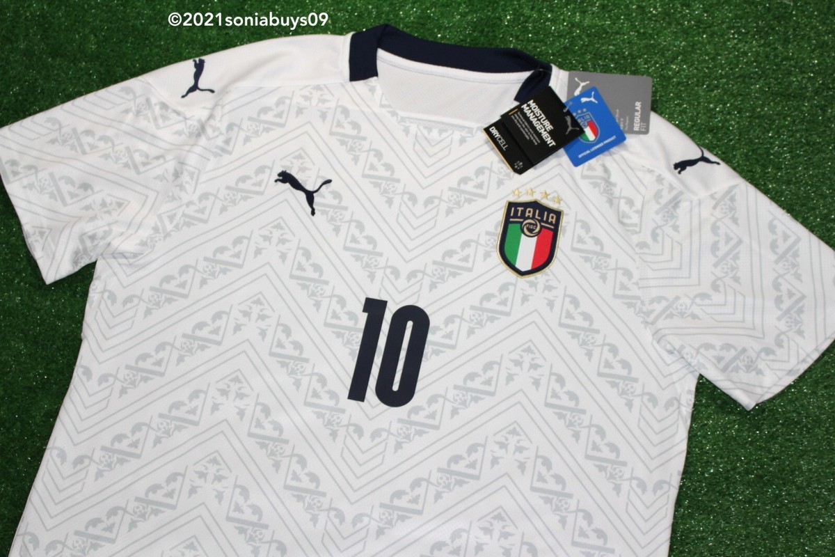 Puma Men's TOTTI Italy Away Soccer Jersey, 756981-08, White