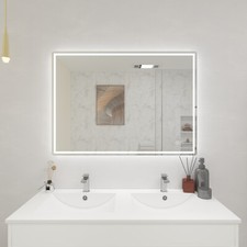 42'' x 30'' Led Bathroom Mirror, Anti-fog Lighted Wall Mounted Mirror Frameless