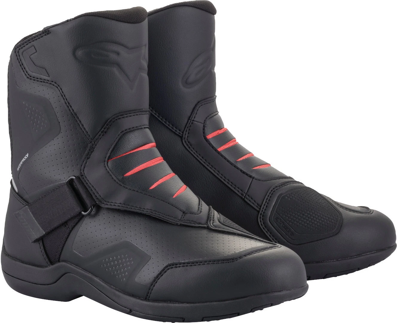 Botas Alpinestars Ridge V2 Waterproof Negro Rojo (