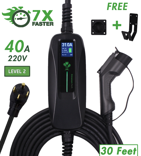 40 Amp Level 2 Electric Car Charger NEMA 1450 30Feet for TESLA BMW
