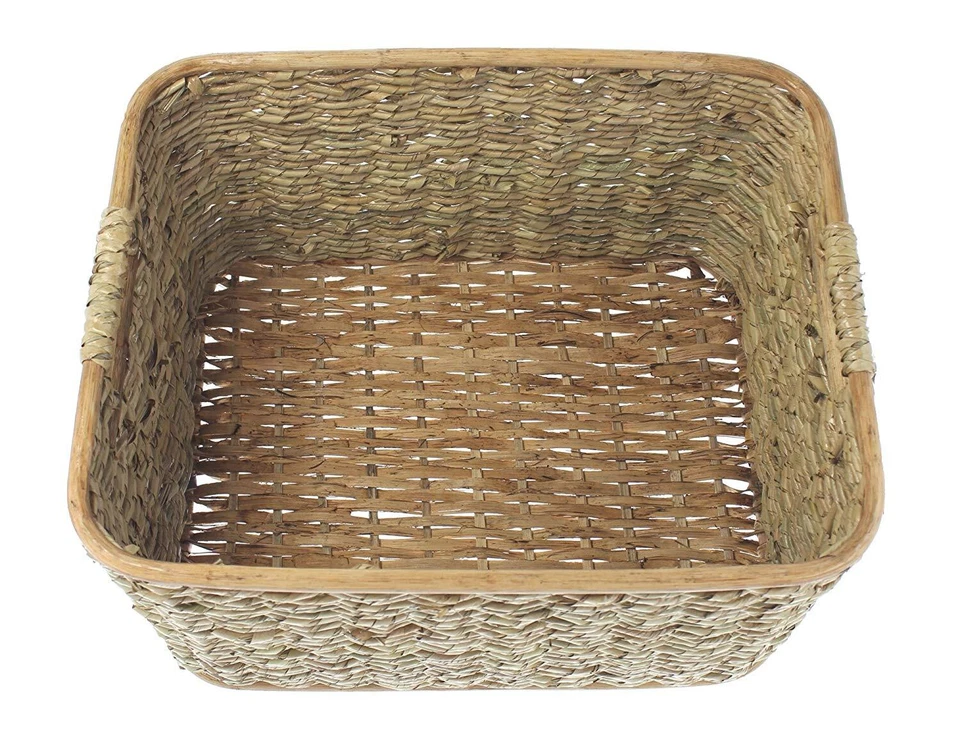 Aufbewahrungs Korb aus Rattan 40x30x23 cm, Schrank Regal Flecht Wäsche Box Kiste - Bild 3 von 4