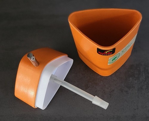 Spirella Trix Eco Badset Orange 5 Teilig Dreieck-Design. aus Bambushäcksel - Picture 7 of 10