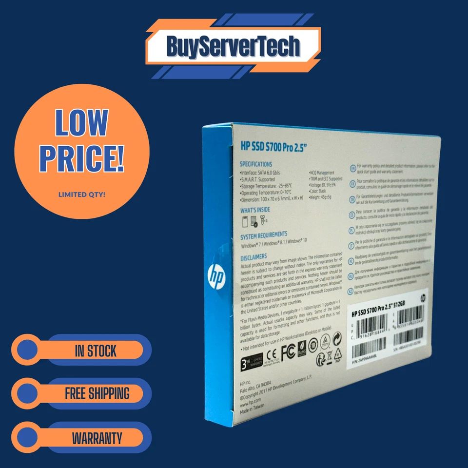 HP S700 Pro 512GB 2.5" SATA SSD 570MB/s 2AP99AA#ABL 0HRS 3D NAND MTBF 2M Hrs - Image 2 of 3