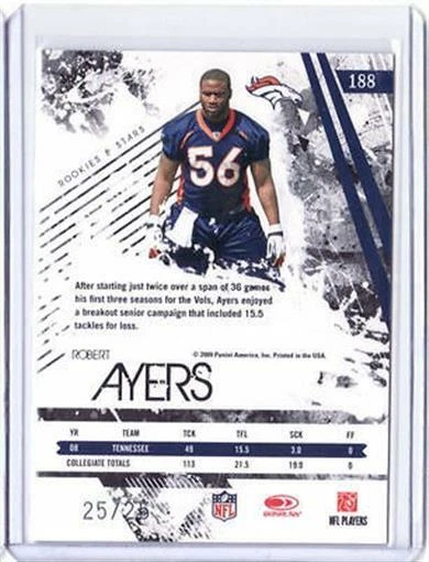 2009 Rookies and Stars Longevity Platinum #188 Robert Ayers 25/25 - Flat S/H - Image 2 of 2