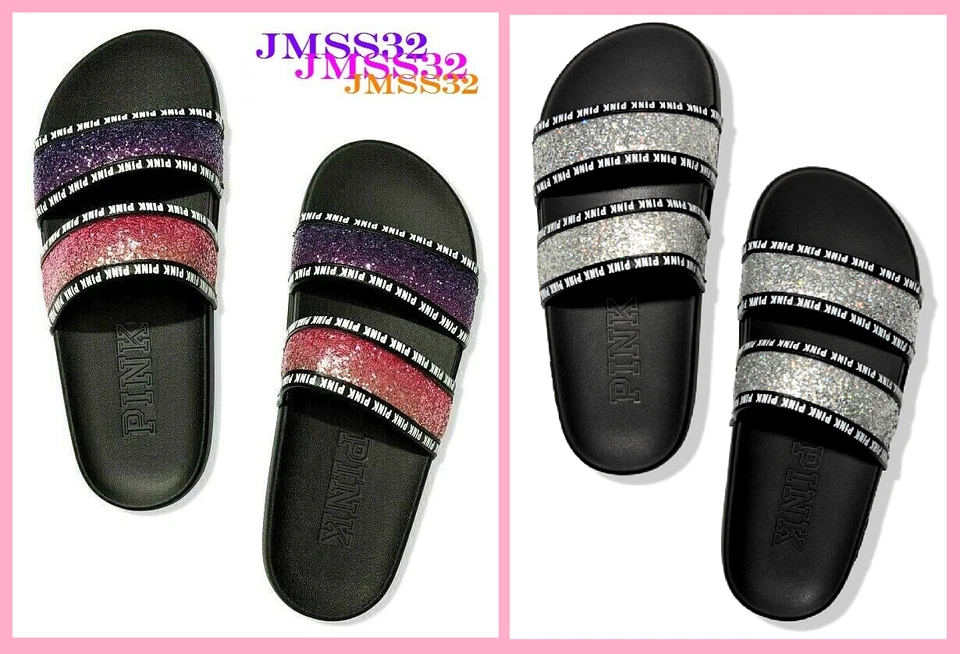 Victoria's Secret розовый блестящий блестящий омбре переливающийся горки сандалии S M L - Изображение 4 из 4