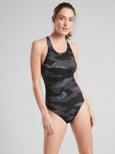 Costume intero mimetico Athleta Freestyle nuovo con etichetta - stampa mimetica tg 26 - Foto 3 di 3