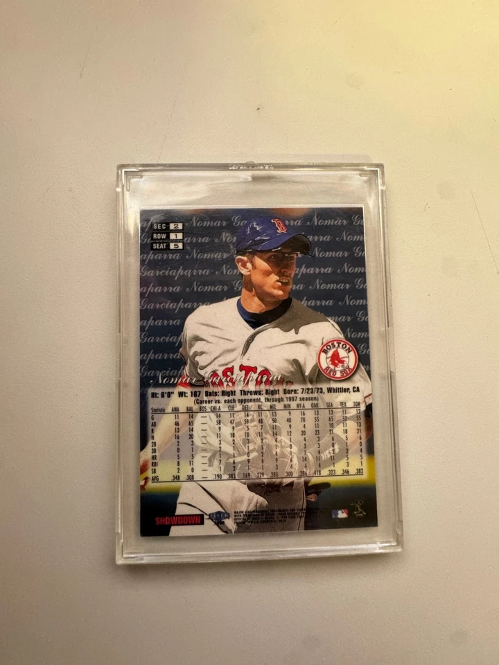 1998 Flair Showcase ROW 1 #5 Nomar Garciaparra RARE SHIMMER REFRACTOR PARALLEL - Image 3 of 4