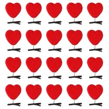 20Pcs Love Heart Hair Clip Women Girl 3D Plush Duckbill Clip for Valentines Day