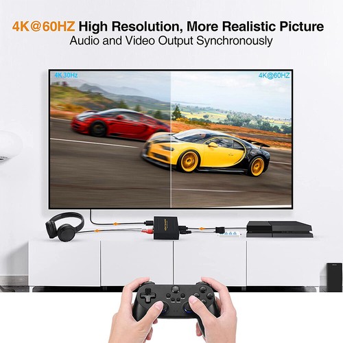 4K@60Hz HDMI Audio Extractor Converter Adapter HDMI to HDMI+SPDIF+RCA L/R Stereo - Bild 6 von 10
