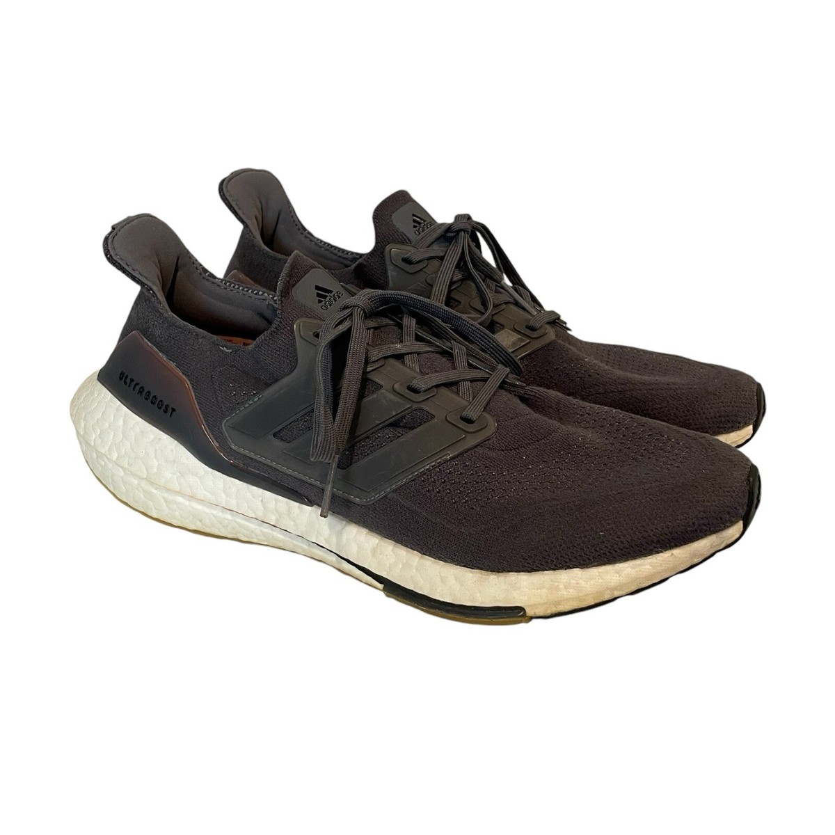 Adidas Running Shoes Mens 11 Gray Screaming Orange Ultraboost 21 Sneakers  FY0372