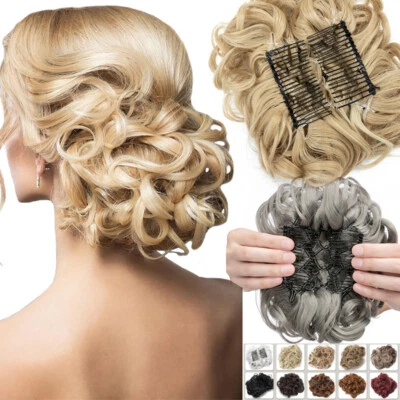Hair Bun Haarteil wie Echthaar Dutt Haargummi Kamm Haarverlängerung Haarknoten - Bild 1 von 4