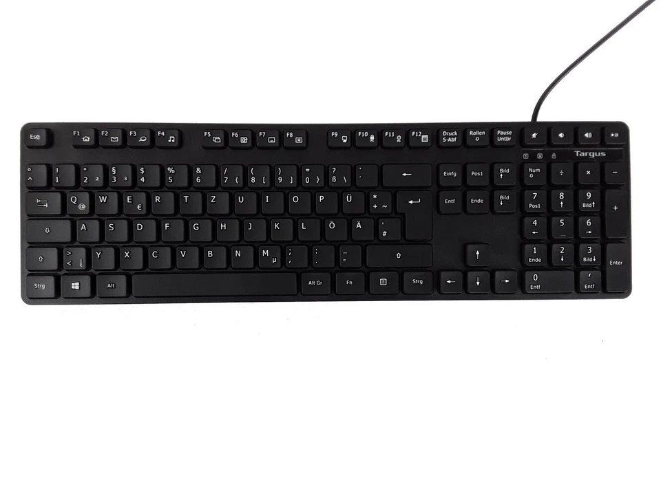 Targus Kabelgebundene Tastiera USB Tastiera Qwertz AKB600 Windows Mac Nero - Immagine 4 di 4
