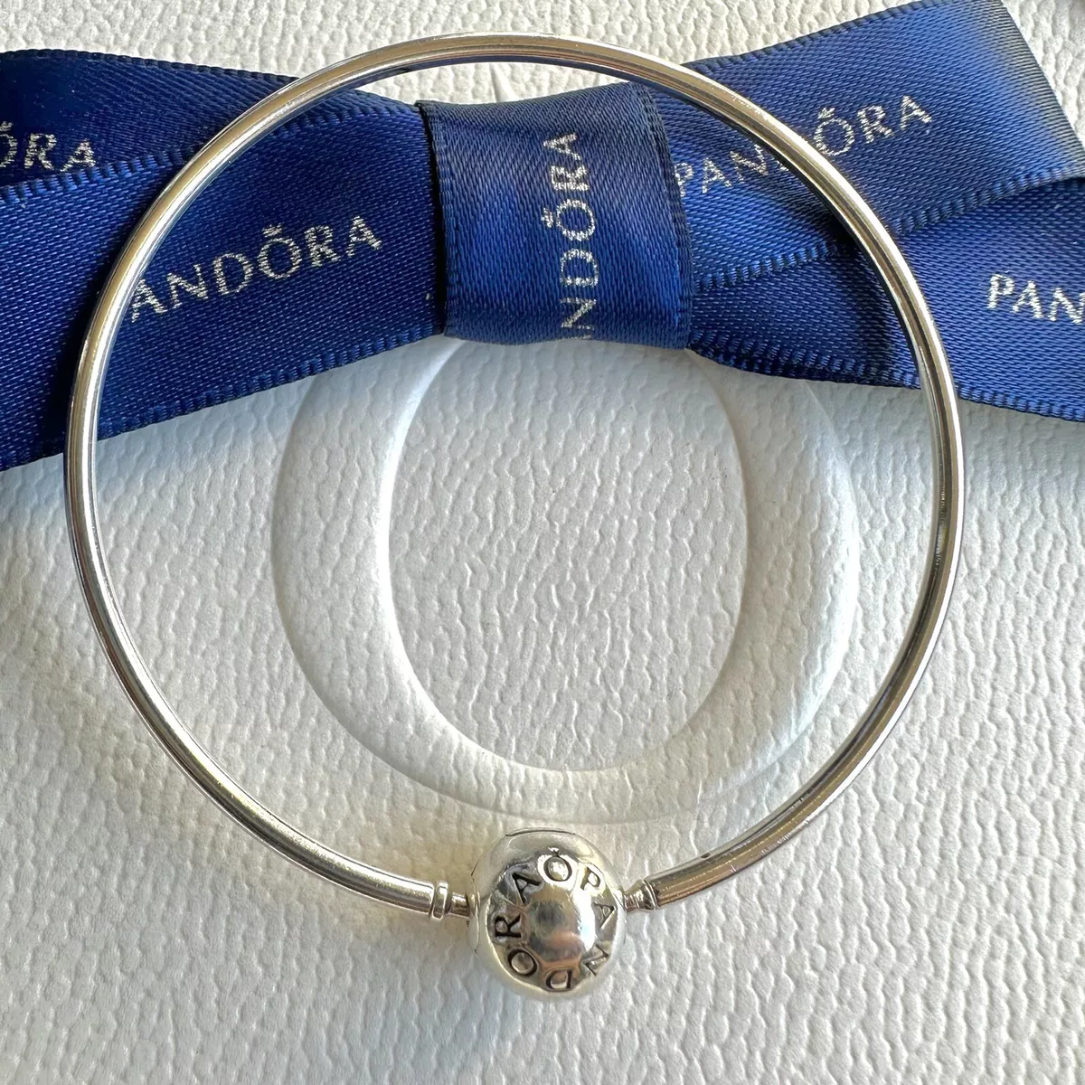 Authentic Pandora Silver ESSENCE Bangle Charm Bracelet 15cm 596006