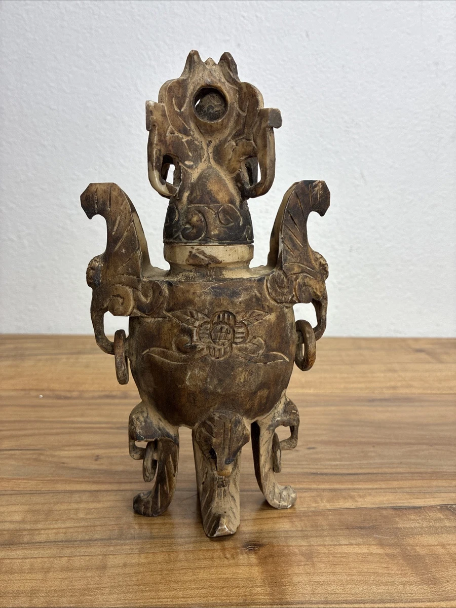 中国美術 【宇】GE508 中国古玩 寿山石 花器 置物 三点まとめて 置物