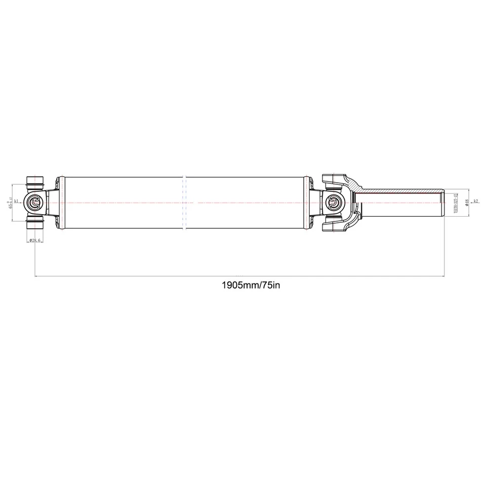 Aluminum Rear Drive Shaft For 1999-2005 Chevy Silverado GMC Sierra 1500 936-121 Foto 2 de 4