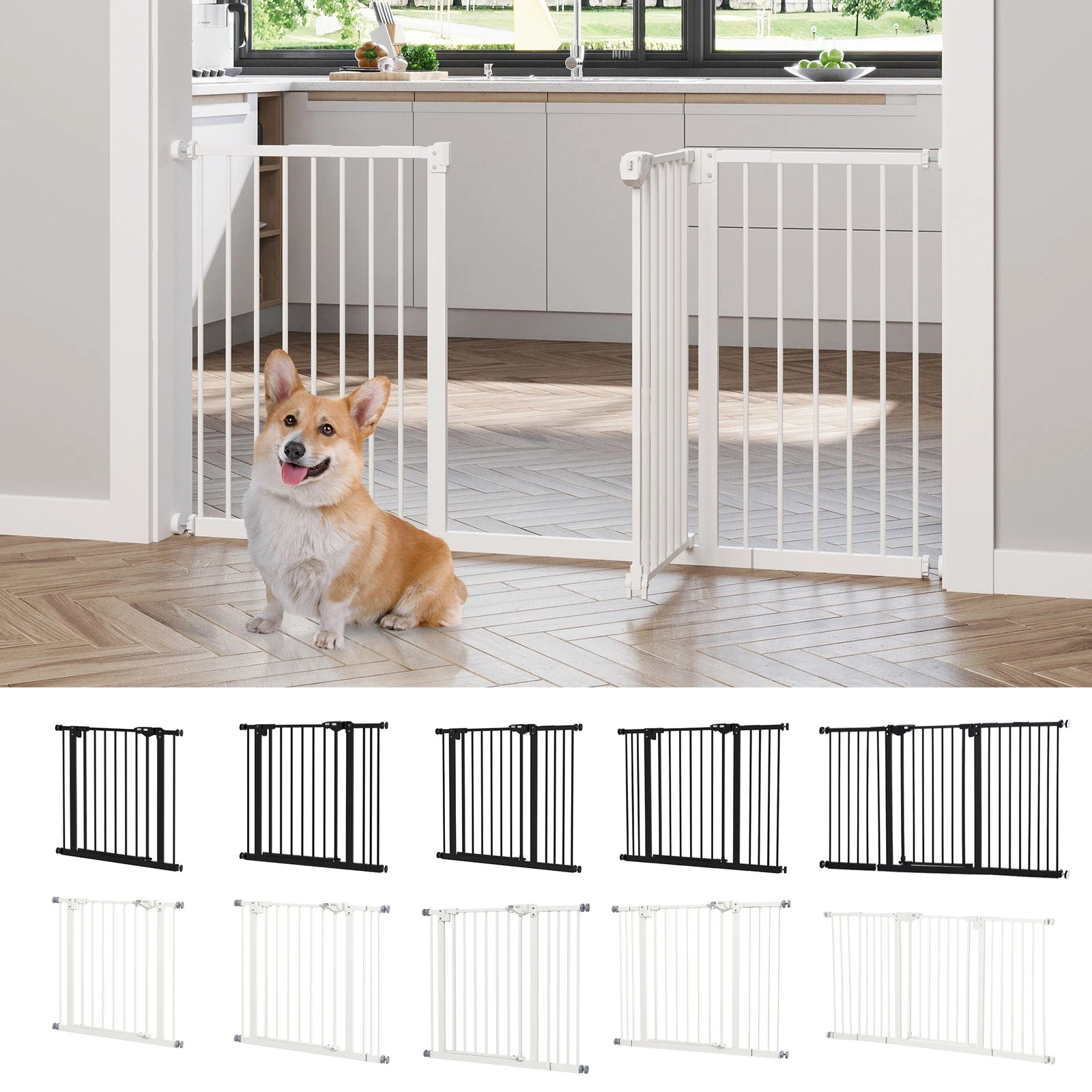 Pet Safety Gate Adjustable Barrier w/ Adjustable Screws
Opens in a new window or tab