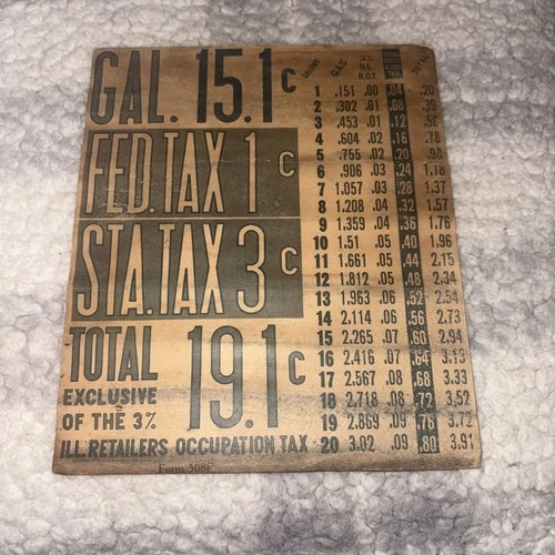 VINTAGE RARE GAS PUMP CARDBOARD DOUBLE SIDED PRICE CARD SIGNS-17 cards Form 508F