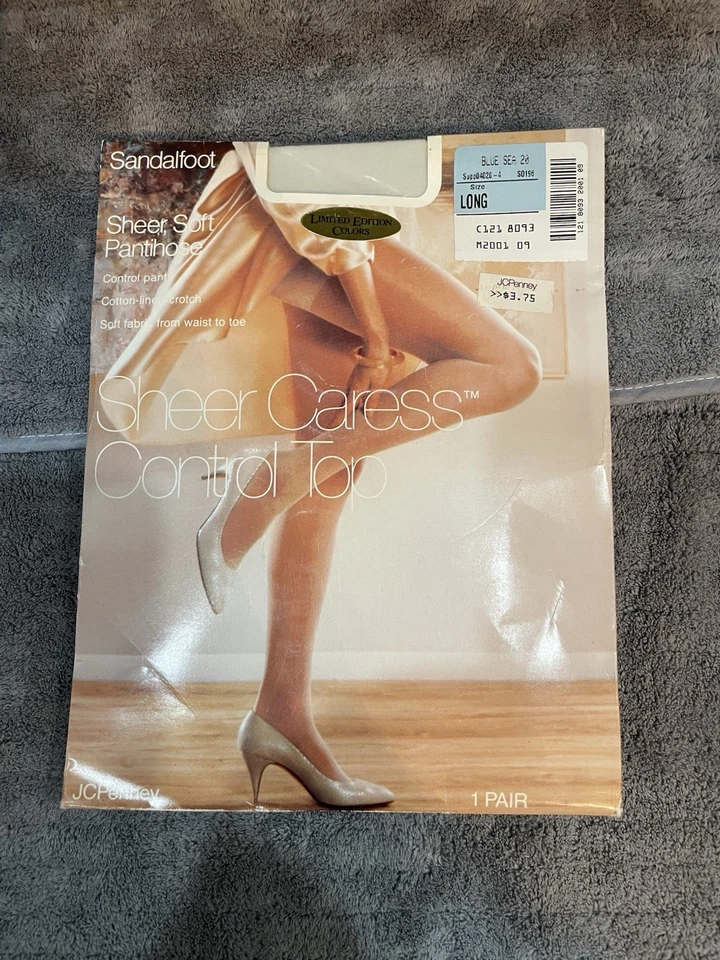 Pantimedias de Colección JC Penney Nuevas con Etiquetas Sandalia Larga Años 80’s Azul Mar Geniales Como Nuevas Descontinuadas Foto 3 de 4