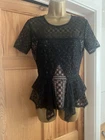 Ladies Black Lace Top By BCBmaxazria Size S Never Worn